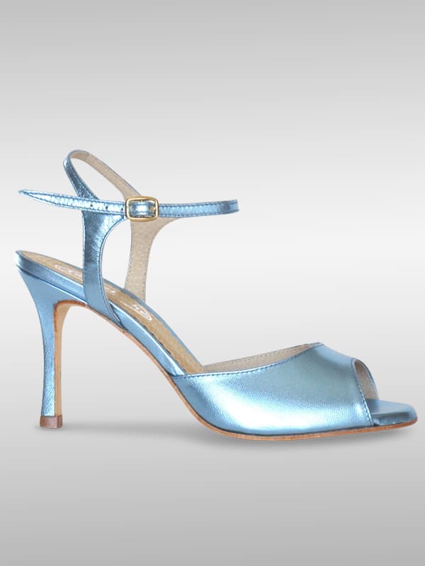 Aurora Tangoschuh Leder Metallic Blau Aurora Tangoschuh Leder Metallic Blau