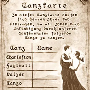 Tanzkarte Walzer Tango